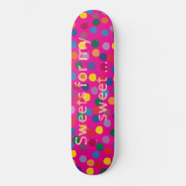 Skateboard Pinkes Skateboard, bunte Dots, Sweet