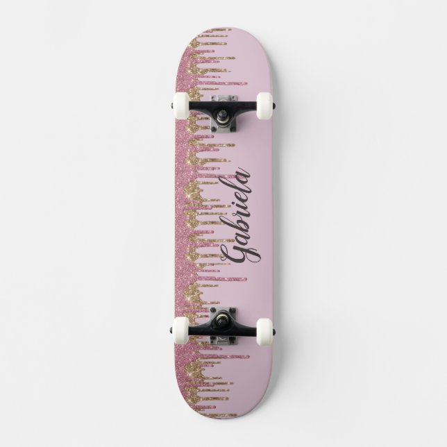 Skateboard Pinky Purpurina (Anverso)
