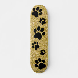 Skateboard Pinta de perro Purpurina de oro imprime espuma mod