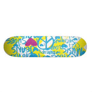 Skateboard Pintada Aguamarina-Púrpura