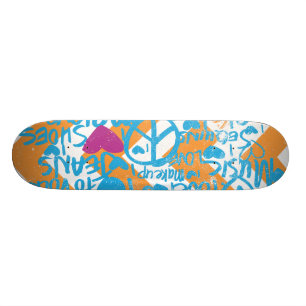 Skateboard Pintada Aguamarina-Púrpura