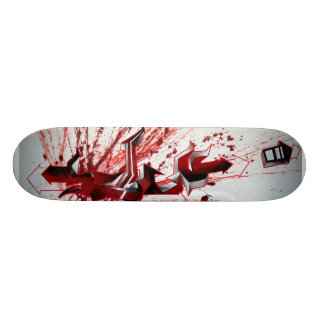 Skateboard Pintada del rojo de Schu