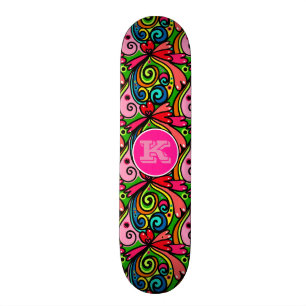 Skateboard Pintada femenina fresca estupenda w/Monogram