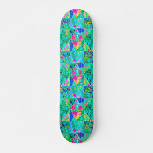 Skateboard Pintado de carpintería de jardín con hidrangea y a