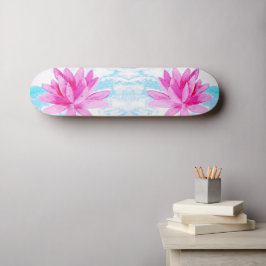 Skateboard Pintado pacífico De Flores Rosa Lotus