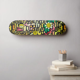 Skateboard Pintado sarcástico de la Emoji de la diversión ver