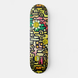 Skateboard Pintado sarcástico de la Emoji de la diversión ver