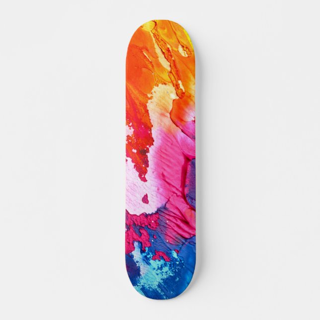 Skateboard Pintura abstracta colorida (Anverso )