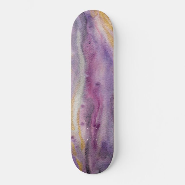 Skateboard Pintura abstracta de oro de Moonglow (Anverso)