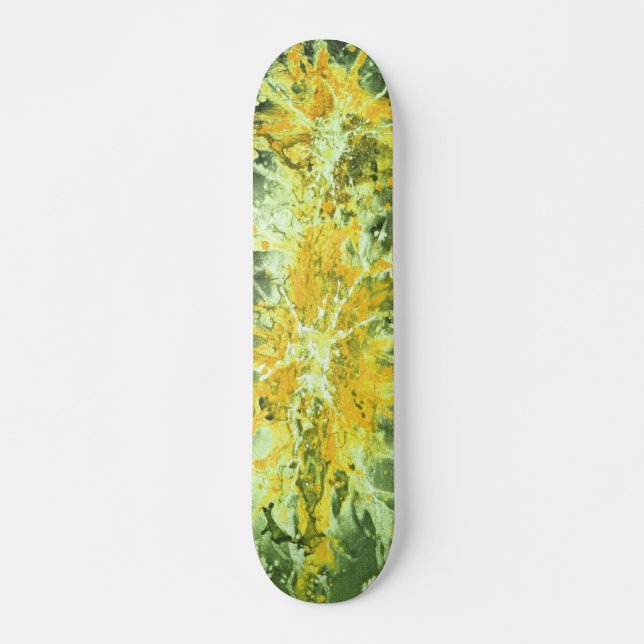 Skateboard Pintura abstracta | splattergrung de color verde a (Anverso )