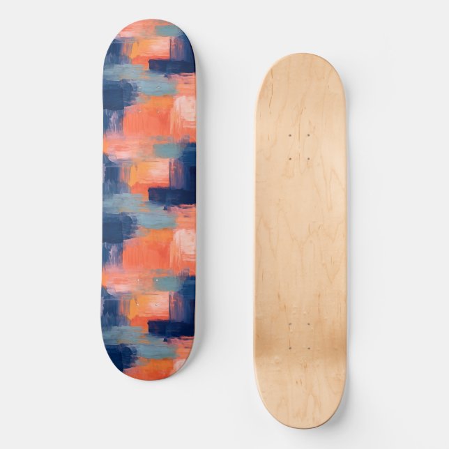 Skateboard Pintura colorida (Anverso)