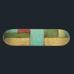Skateboard Pintura contemporánea de color multicolor en la co<br><div class="desc">Aqua, verde, rojo y amarillo se encuentran en una explosión de color que recuerda a un patrón en una cubierta de playa. Colgar esta pintura costera contemporánea en tu pared puede que te incite a tomar las vacaciones que has estado posando. Es un gran regalo para quien necesite una escapada...</div>