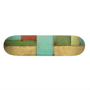 Skateboard Pintura costera contemporánea multicolor