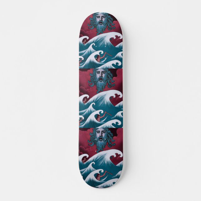 Skateboard Pintura de aceite de Crimson Neptune (Anverso )