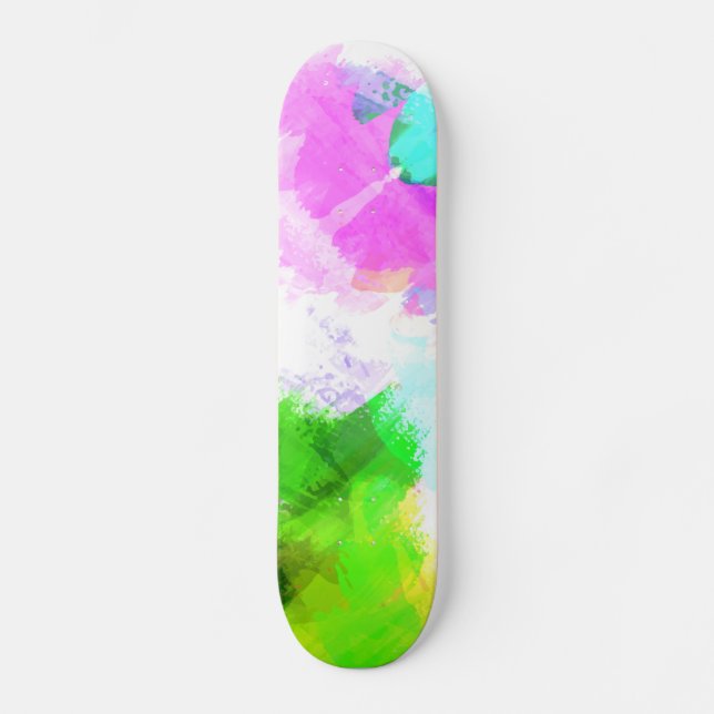 Skateboard Pintura de acuarela abstracta (Anverso)