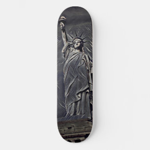 Skateboard Pintura de la estatua de la Libertad