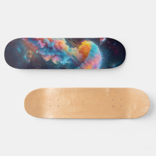 Skateboard Pintura de medusas cosmológicas