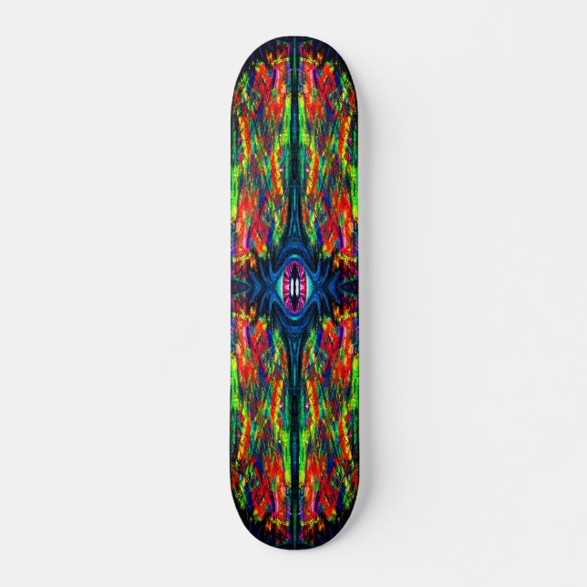 Skateboard Pintura de ojos torcidos y trippy (Anverso )