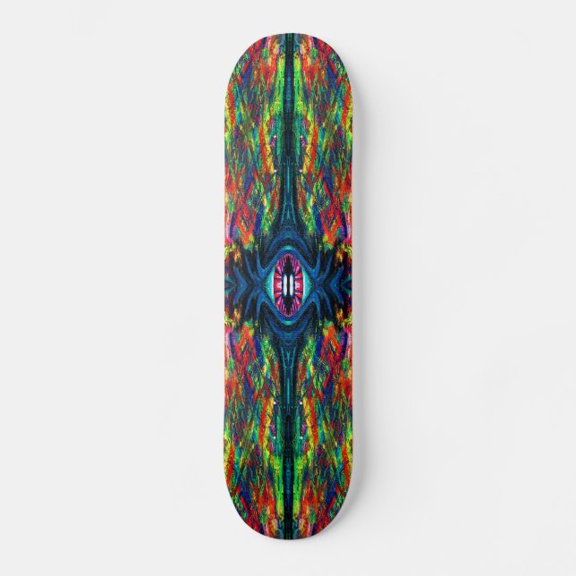 Skateboard Pintura de ojos torcidos y trippy (Anverso)