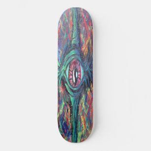 Skateboard Pintura de ojos torcidos y trippy