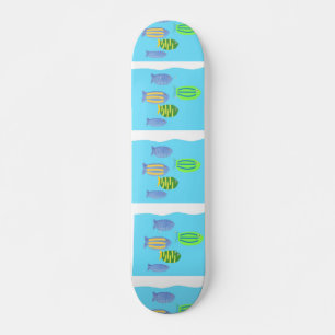 Skateboard pintura de peces