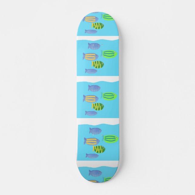 Skateboard pintura de peces (Anverso )