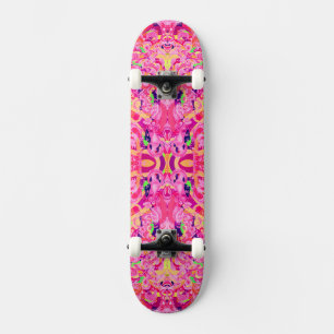 Skateboard Pintura de remolinos abstractos coloridos lindos