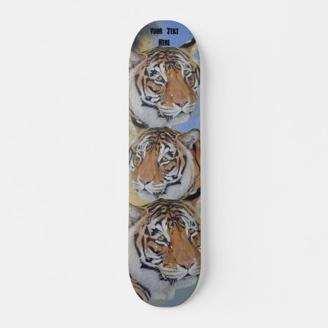 Skateboard pintura de retrato de tigre big cat (Anverso )