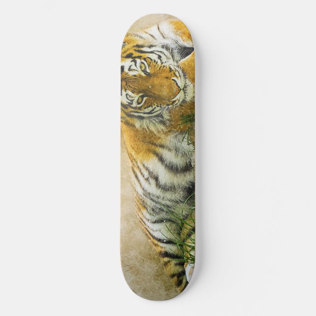 Skateboard Pintura de tigre (Anverso)