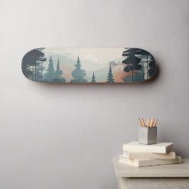 Skateboard Pintura del paisaje forestal de Boho