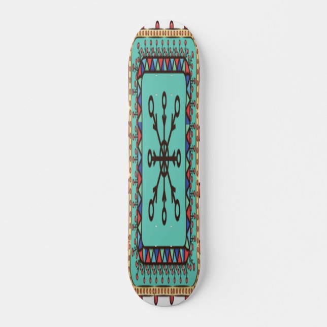 Skateboard Pintura floral decorativa (Anverso )