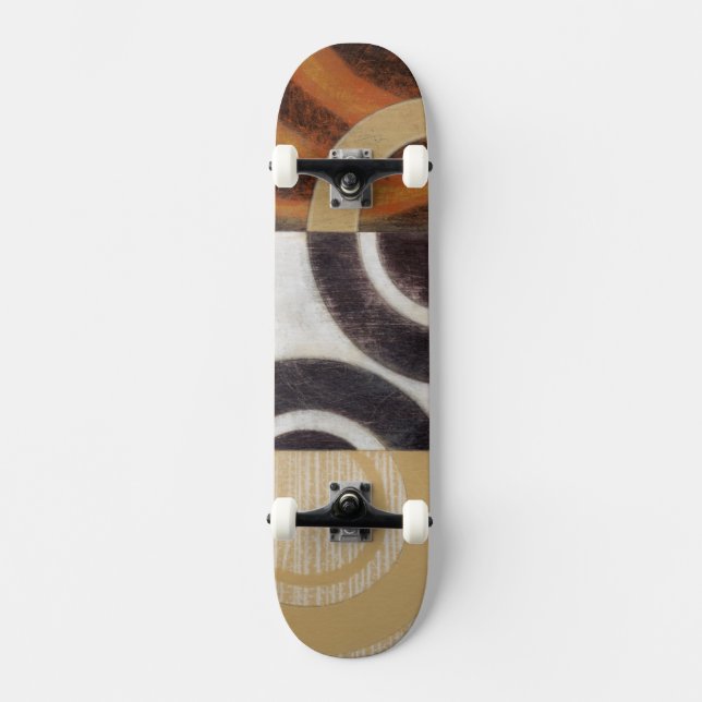 Skateboard Pintura moderna con patrones circulares (Anverso)