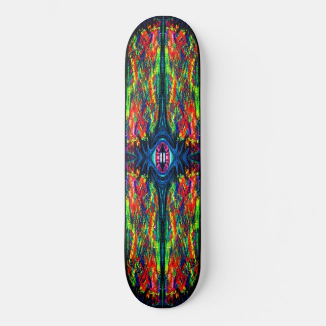 Skateboard Pintura retorcida y trippy del ojo (Anverso)