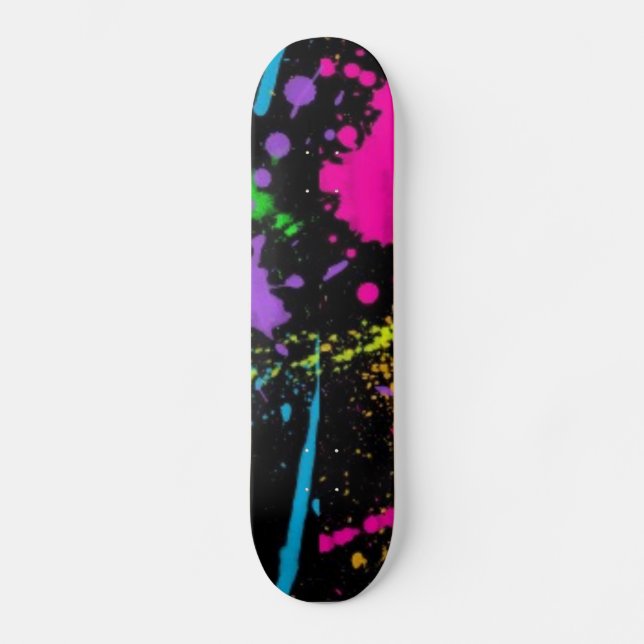 Skateboard pintura-salpicadura-rosado-púrpura (Anverso)