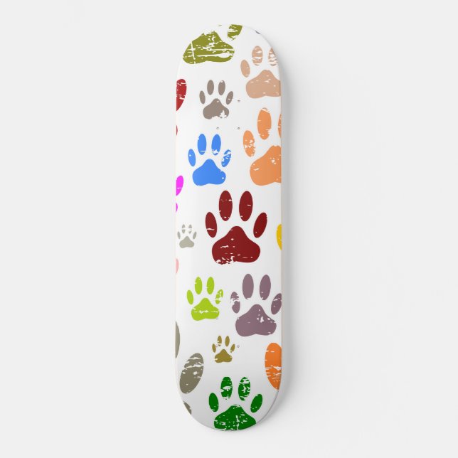 Skateboard Pinturas coloreadas de Perro con angustia (Anverso)