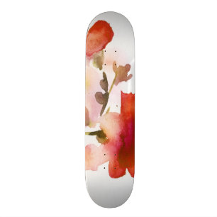Skateboard Pinturas florales abstractas de la acuarela