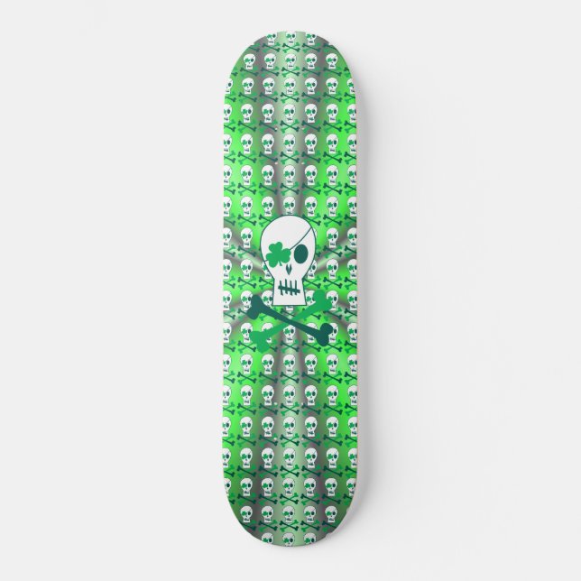 Skateboard Pirata del día de St Patrick (Anverso)