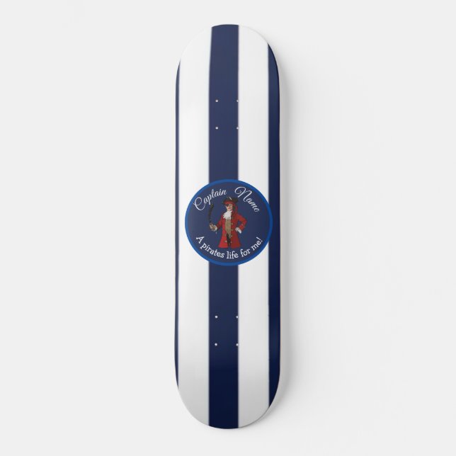 Skateboard Pirata Nautical Blue Boy (Anverso)
