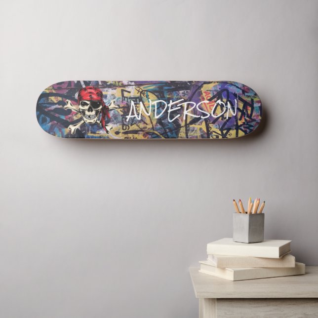 Skateboard pirata personalizada (Arte de pared (horz))