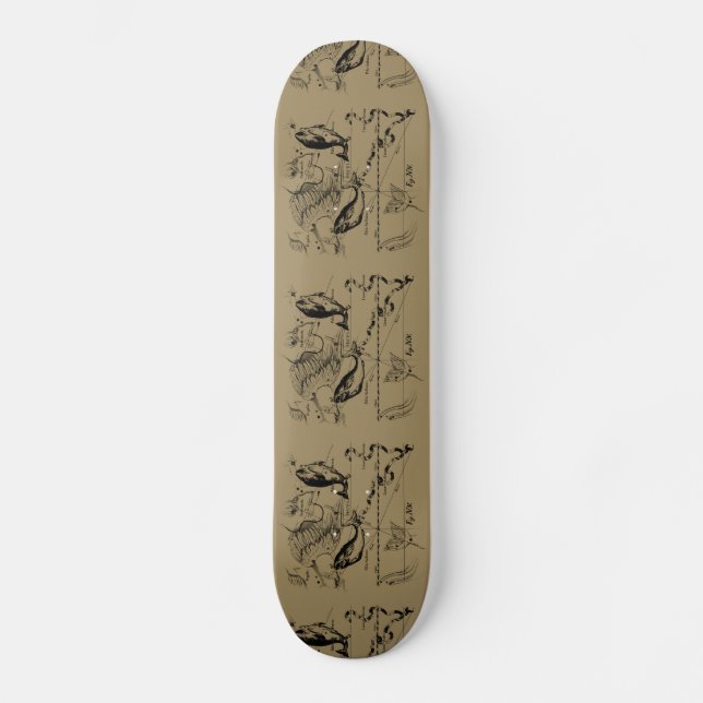 Skateboard Pisces Constellation Hevelius 1690 en Taupe (Anverso)