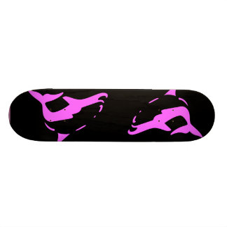Skateboard Piscina DOLPHINS de patinaje rosa y negro