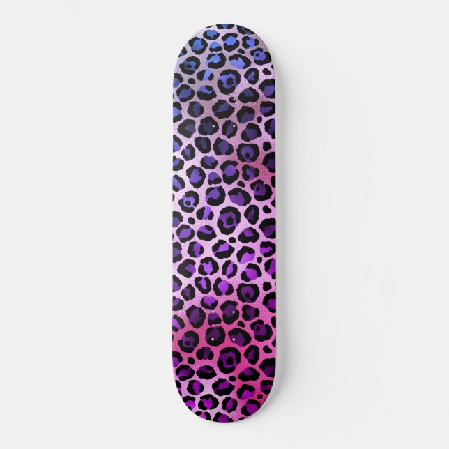 Skateboard Piscina LEOPARD AZUL PURPLE (Anverso)