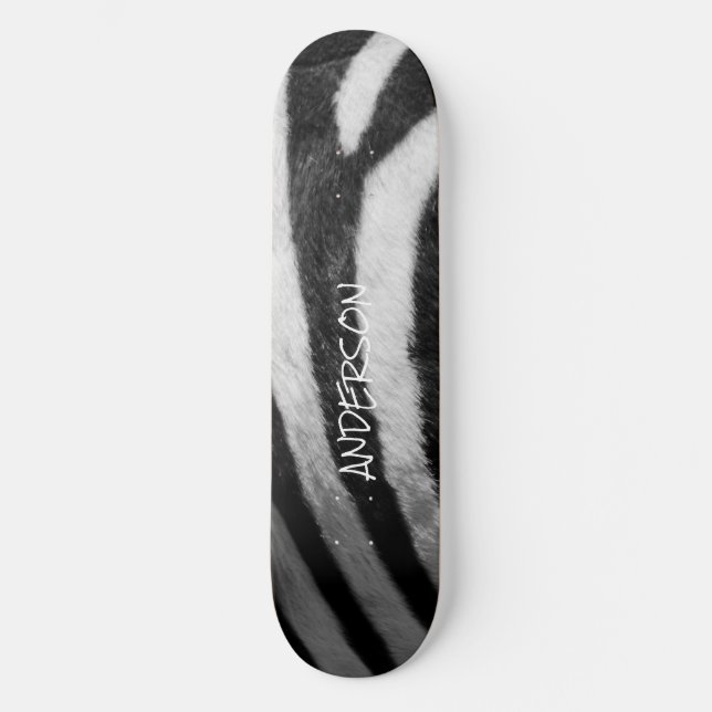 Skateboard Pista De Esquina Cebra Blanca Y Negra (Anverso)