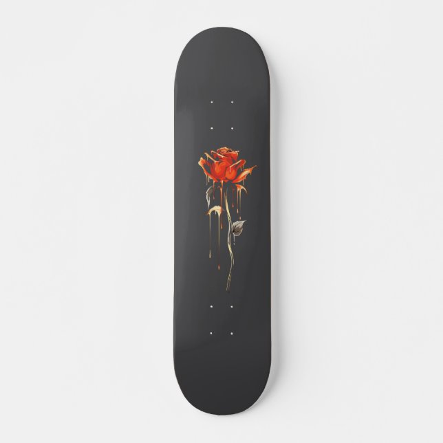Skateboard Pista de patinaje para Rosas Grunge a la moda (Anverso )