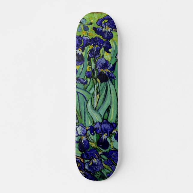 Skateboard PixDezines van gogh irises púrpura (Anverso )