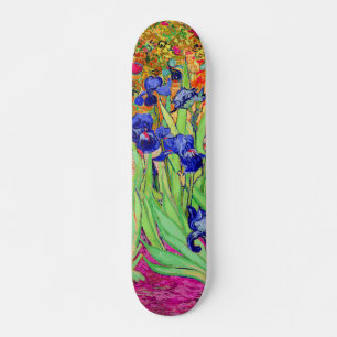 Skateboard PixDezines van gogh irises púrpura