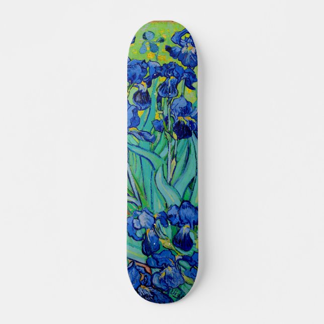 Skateboard PixDezines van gogh irises púrpura (Anverso )