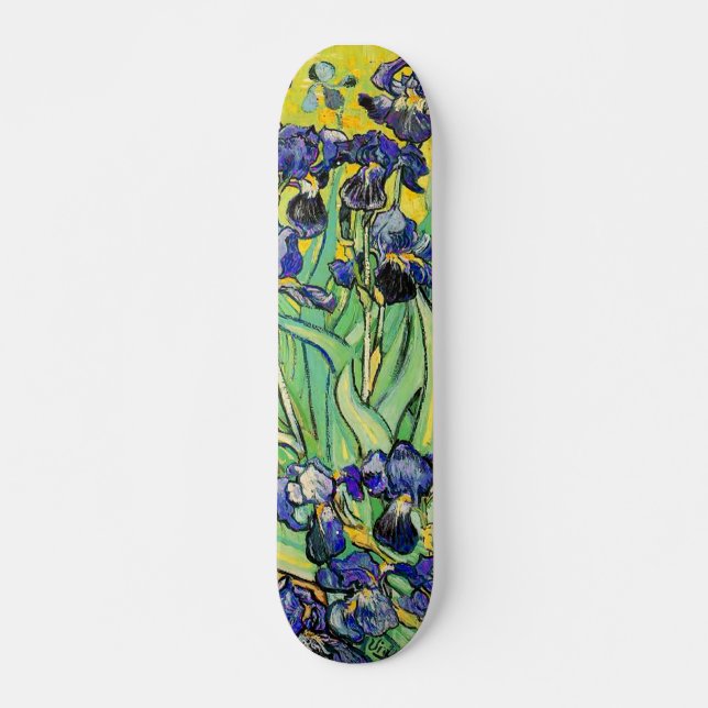 Skateboard PixDezines van gogh irises púrpura (Anverso )