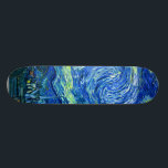 Skateboard PixDezines van gogh noche estrellada<br><div class="desc">La famosa pintura de Van Gogh, "La noche estrellada". Durante su estancia en el asilo de Saint Remy en los años 80, van Gogh describió las colinas onduladas y los cipreses que vio desde su ventana. Digitalmente realzado por PixDezines.Copyright © 2008-2016 PixDezines.com™ y PixDezines™ en zazzle.com. Todos los derechos reservados....</div>