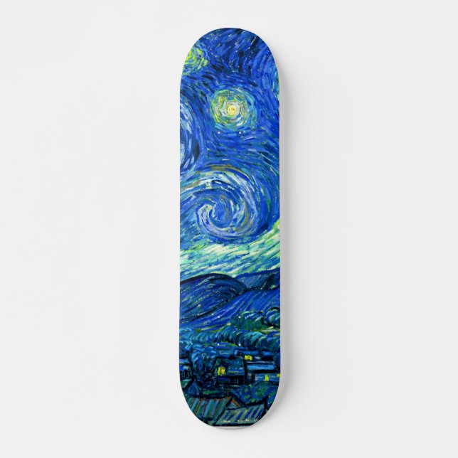 Skateboard PixDezines van gogh noche estrellada (Anverso )